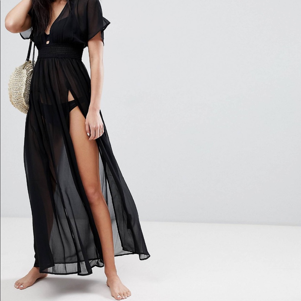 ASOS Beach Coverup Dress with Shirred waist and slits
